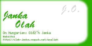 janka olah business card